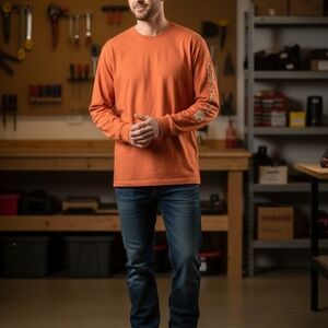 Carhartt Men's Vibrant Orange Long Sleeve Tee